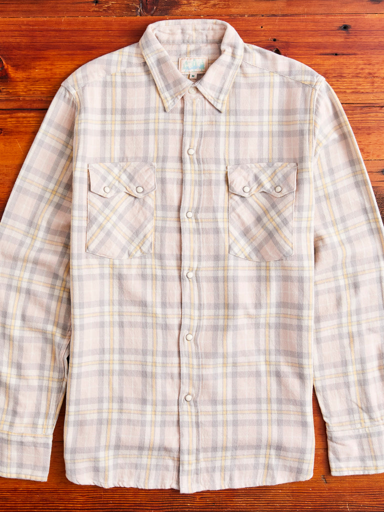Sawtooth western shirt in faded red pique 