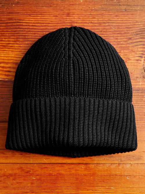 Cotton Watch Cap in Black