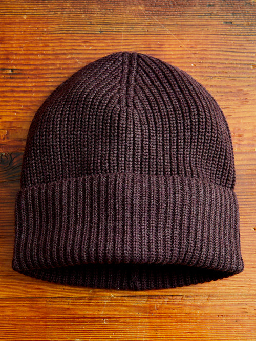 Cotton Watch Cap in Burgundy