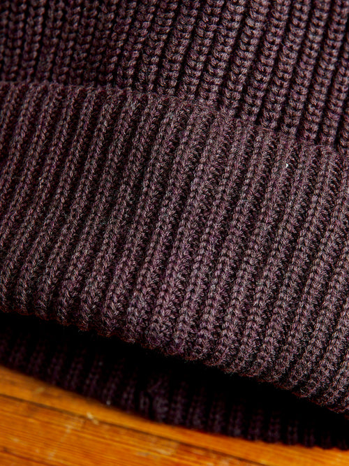 Cotton Watch Cap in Burgundy