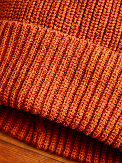 Cotton Watch Cap in Rust