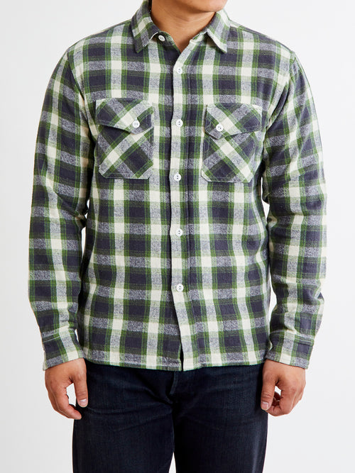 Crosscut Flannel in Emerald Shaggy Check