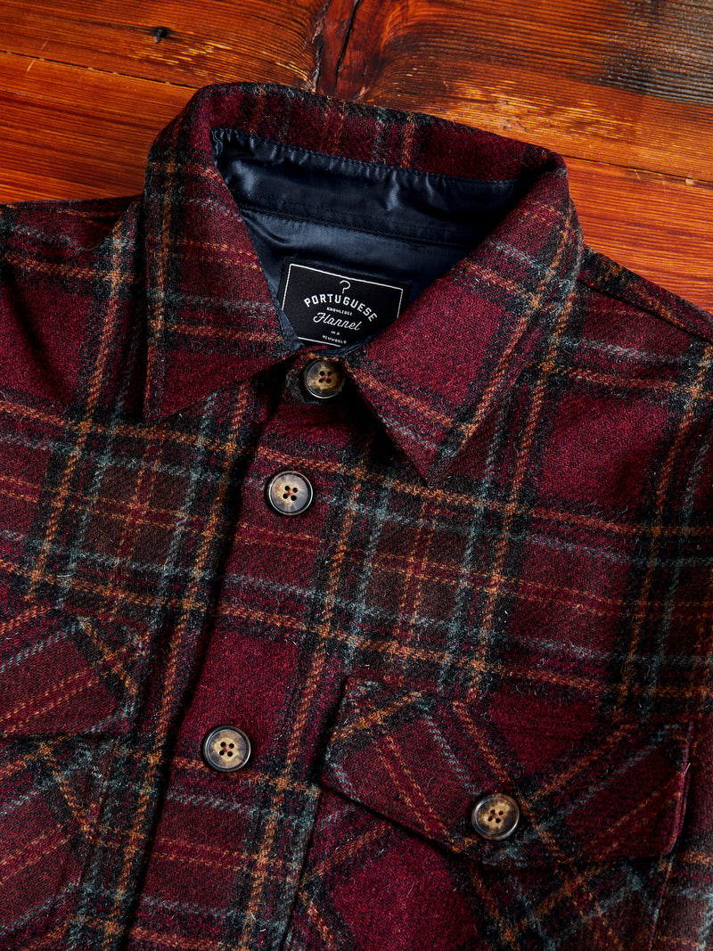 Burgundy Check Overshirt in Vulpes