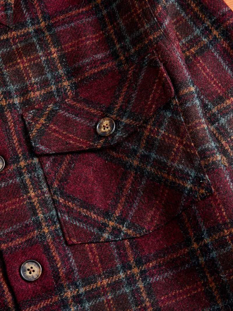 Burgundy Check Overshirt in Vulpes