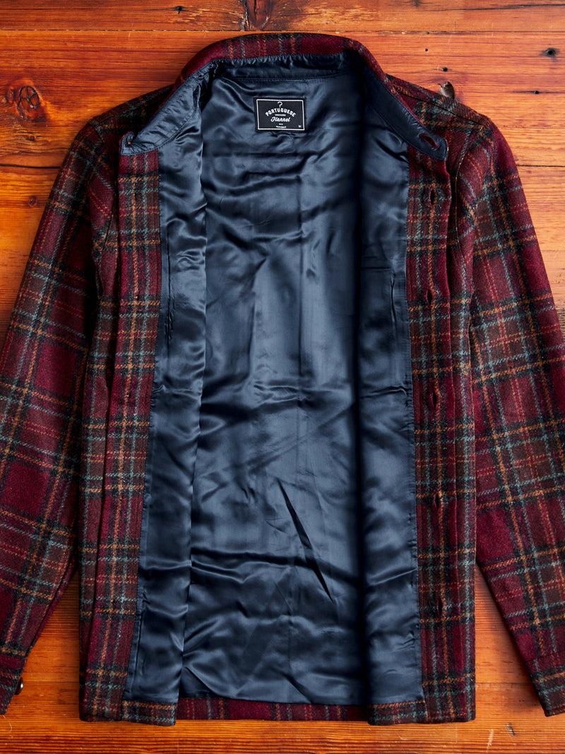 Burgundy Check Overshirt in Vulpes