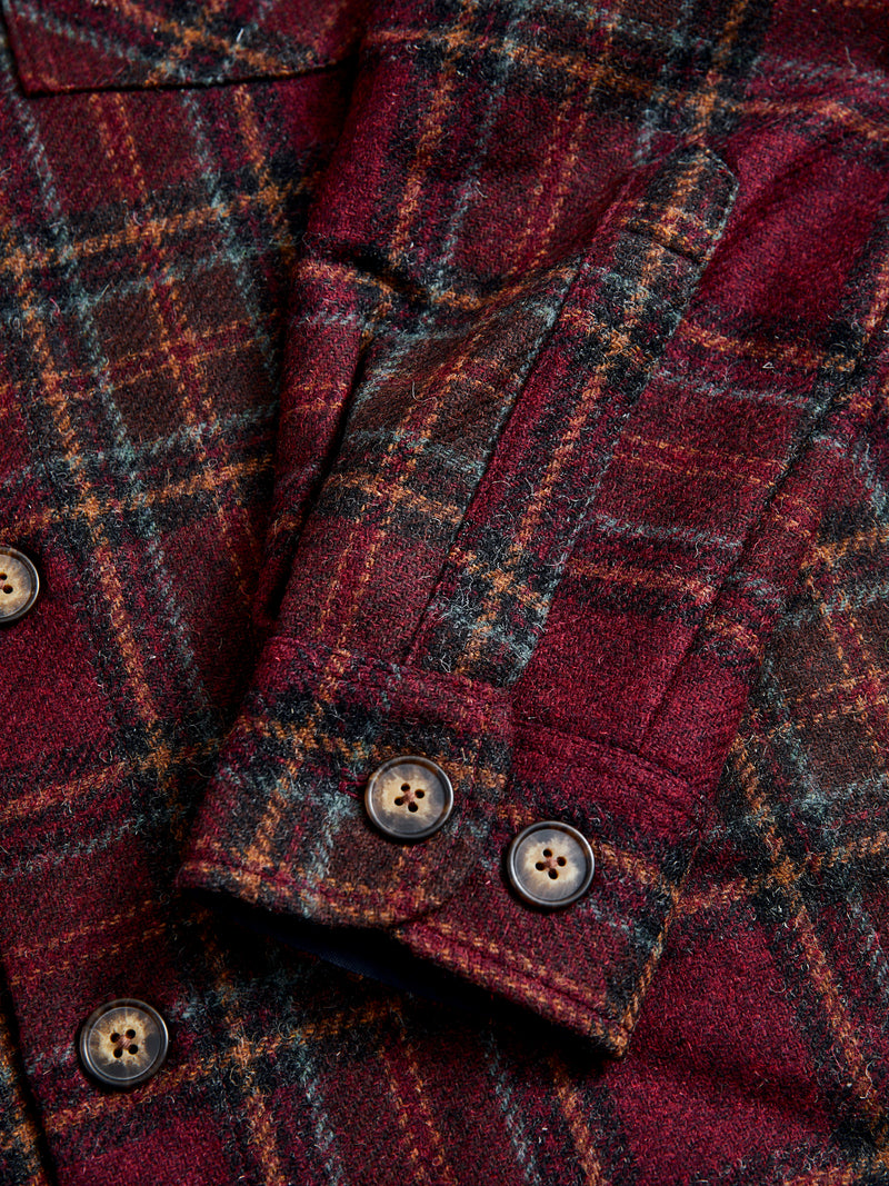 Burgundy Check Overshirt in Vulpes