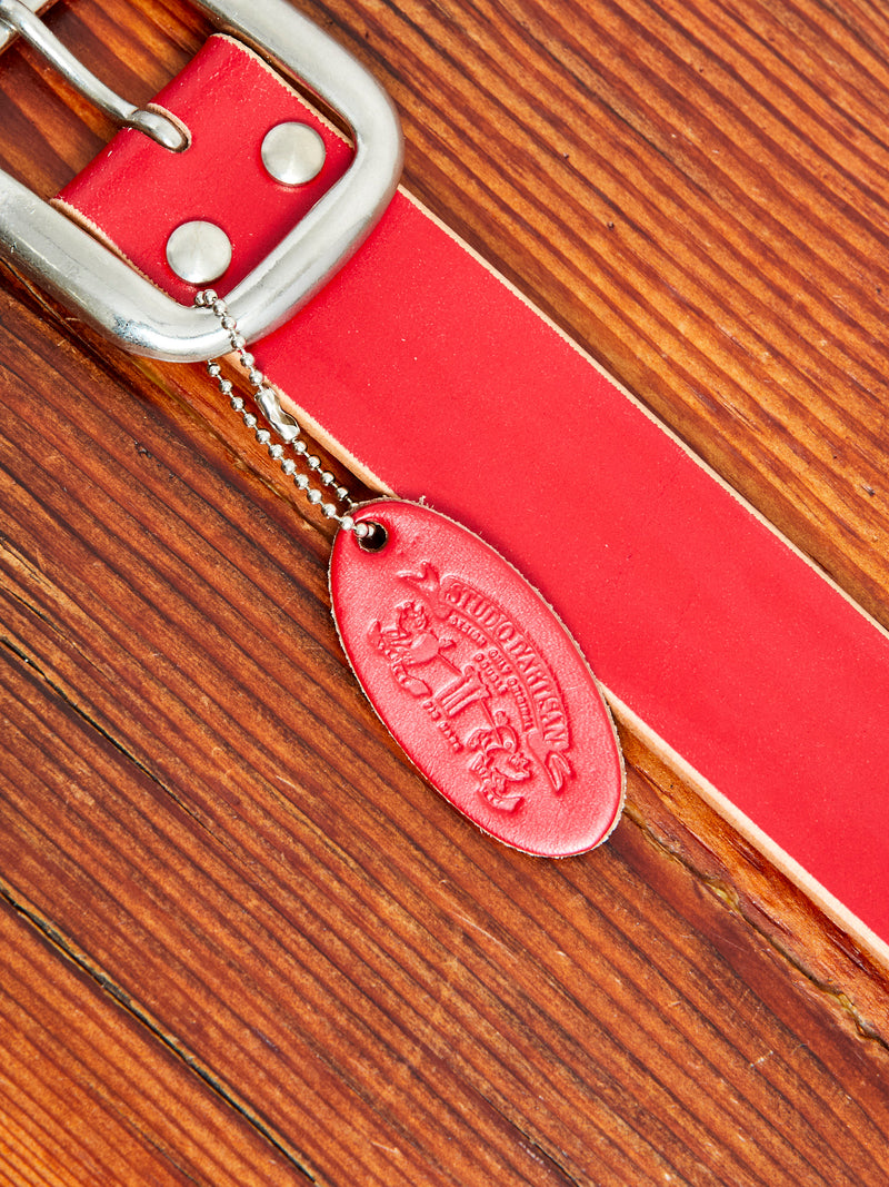 B-87 Leather Belt in Red