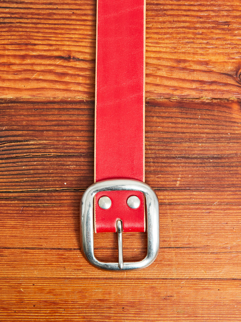 B-87 Leather Belt in Red