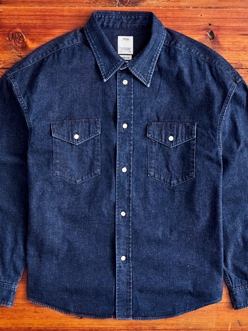 SS Pioneer Shirt One Wash in DMGD Indigo