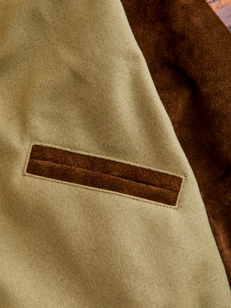 Ivy Varsity Jacket in Camel Roughout