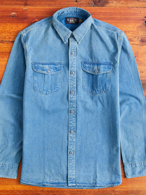 Dockman HBT Workshirt in Faded Indigo