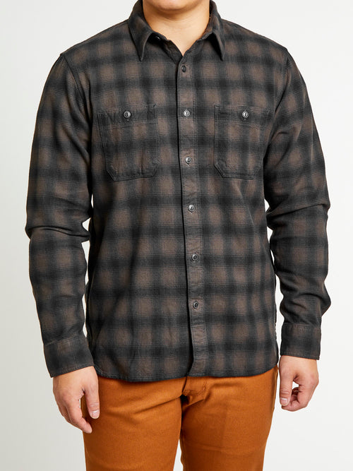 Cameron Canvas Workshirt in Black/Grey