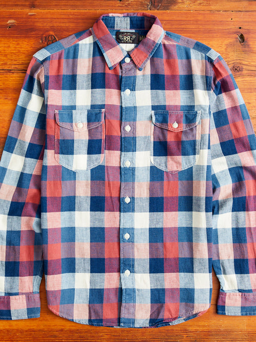 Lee Cotton-Linen Workshirt in Red/Indigo Plaid