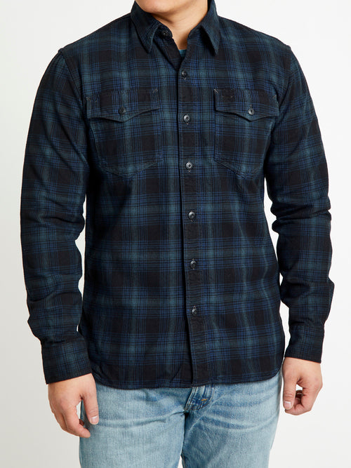 Herc Canvas Workshirt in Blue/Black