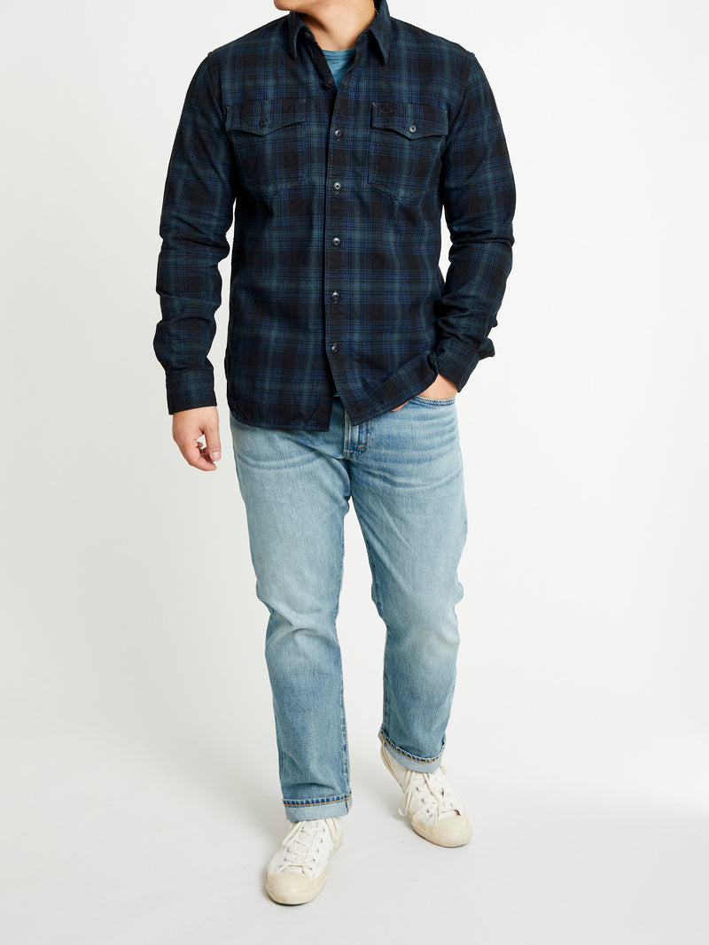 Herc Canvas Workshirt in Blue/Black