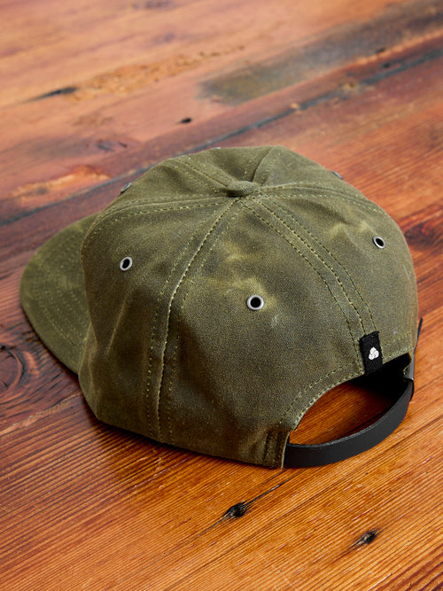 Waxed Canvas Baseball Cap in Olive