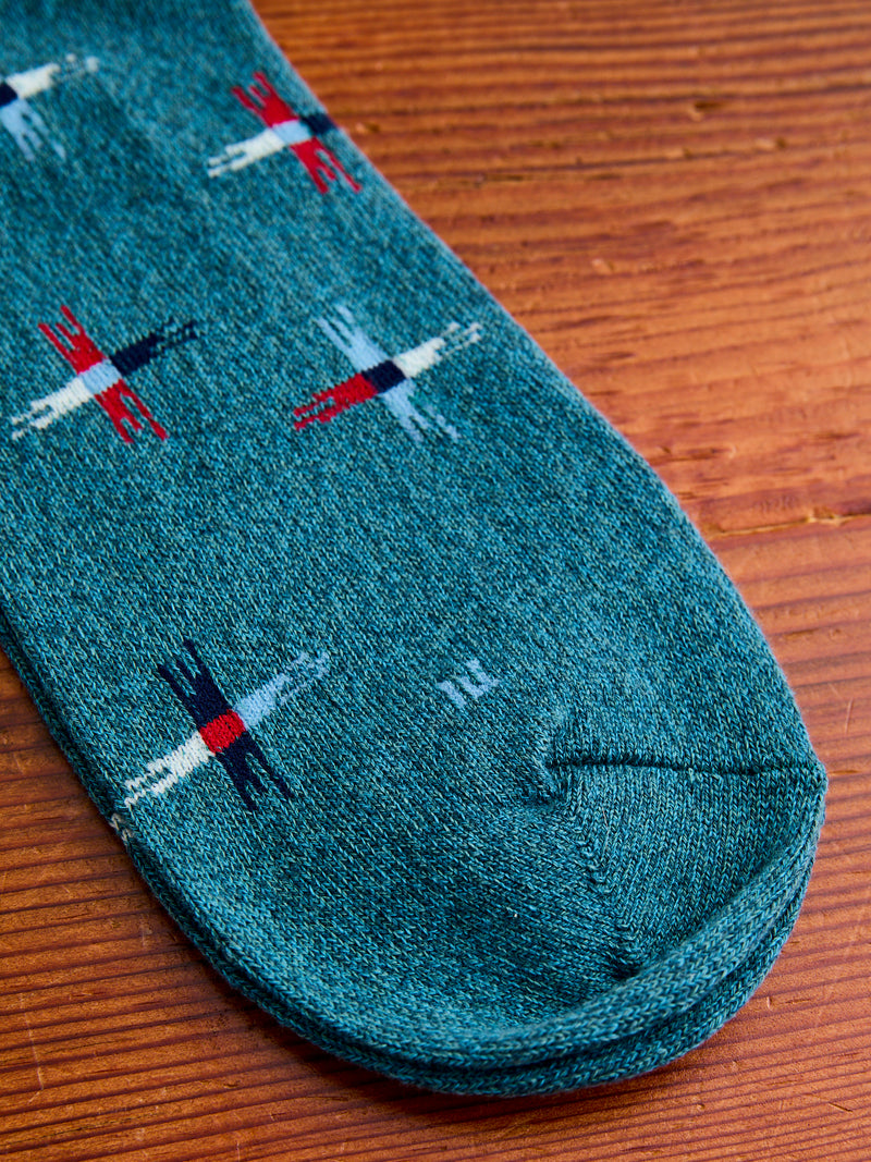 Sun Cross Crew Sock in Ink Blue