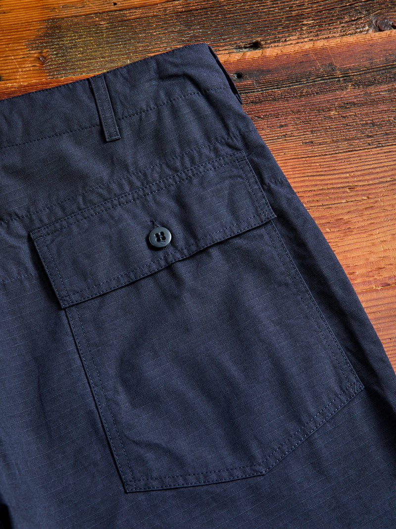 Fatigue Shorts in Navy Cotton Ripstop