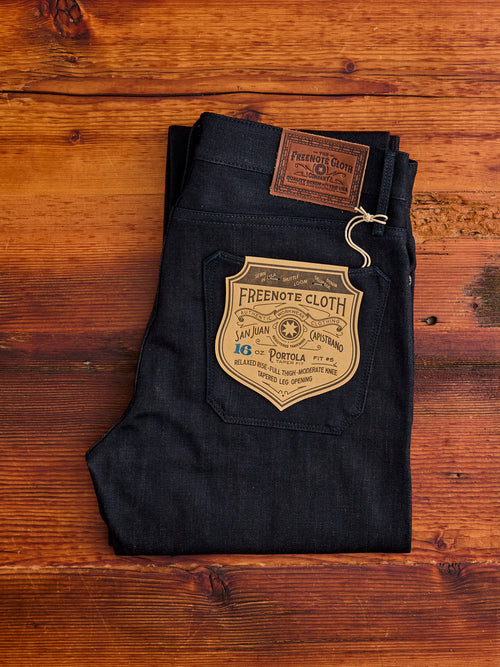 "Portola" 16oz Blue Brown Selvedge Denim - Tapered Fit