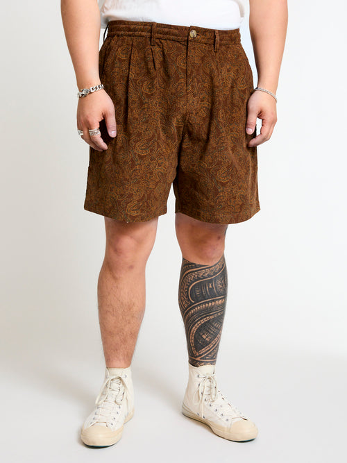 Mhor Shorts in Rust Paisley