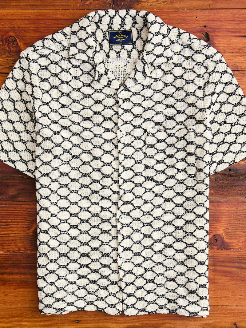 Net Button-Up Shirt in Black