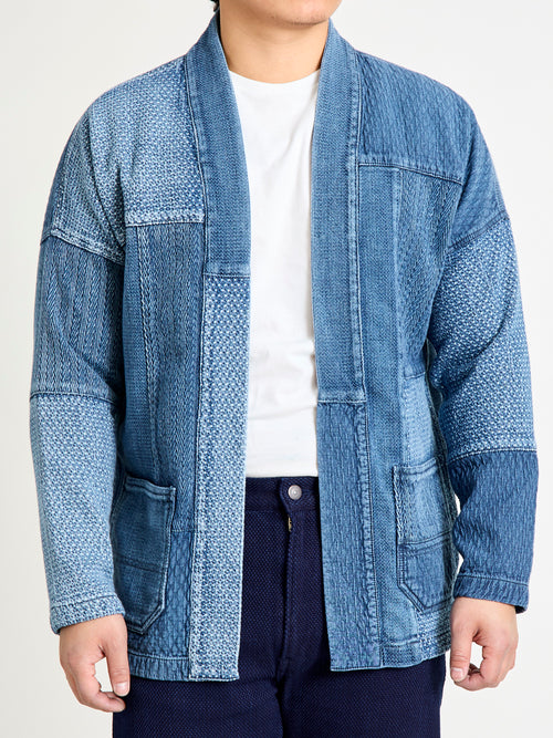 Patchwork Haori Jacket in Indigo 3-Year Wash