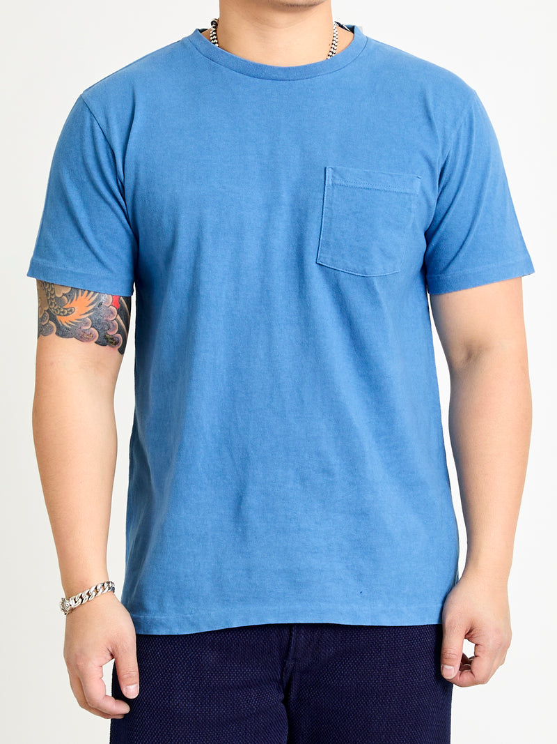 "Bamboo and Tiger" Bassen Pocket T-Shirt in Indigo