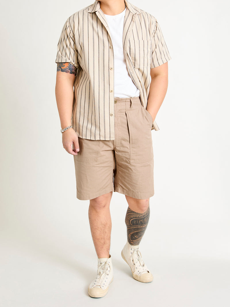 Fatigue Shorts in Khaki Cotton Ripstop