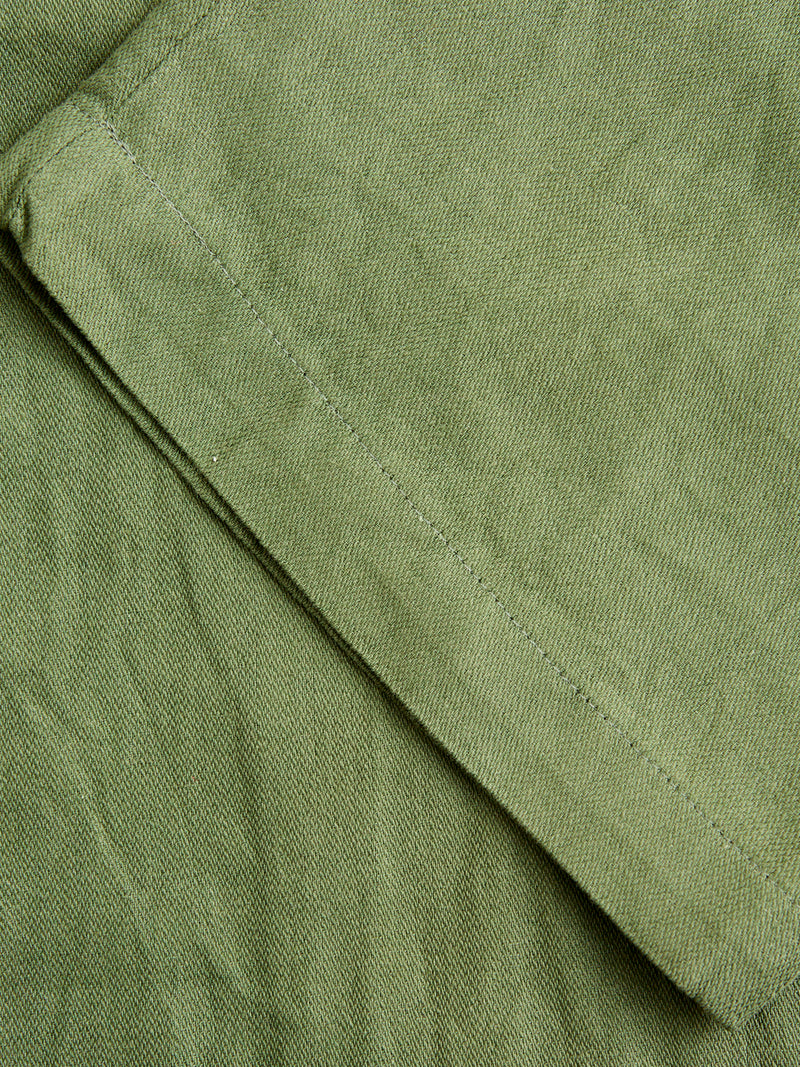 Officer Pants in Olive Cotton Hemp Satin