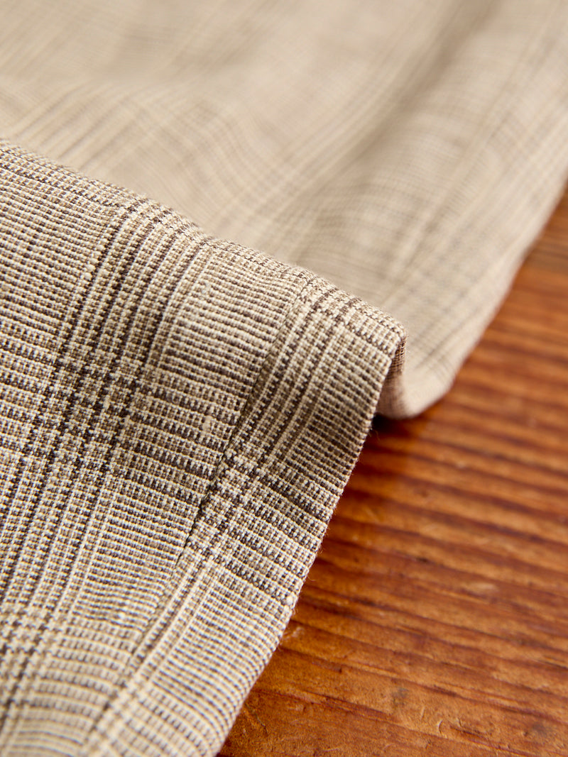 Carlyle Pants in Beige Linen Glen Plaid