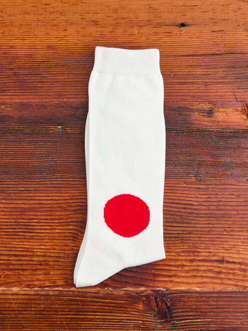 Japanese Flag Socks in Natural