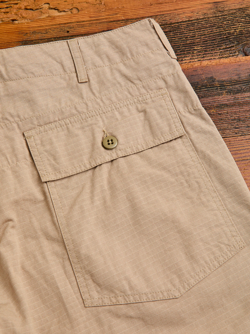 Fatigue Shorts in Khaki Cotton Ripstop