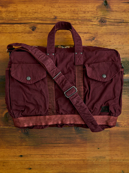 "Crag" 2-Way Boston Bag (S) in Burgundy