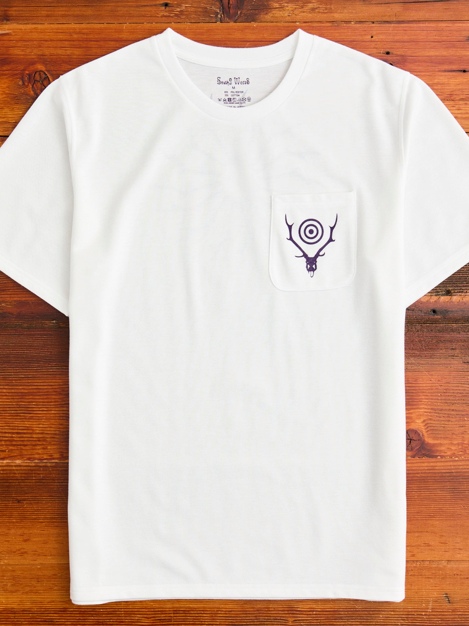 Circle Horn Round Pocket T-Shirt in White