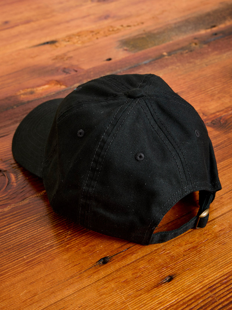 Strap Back Dad Cap in Black