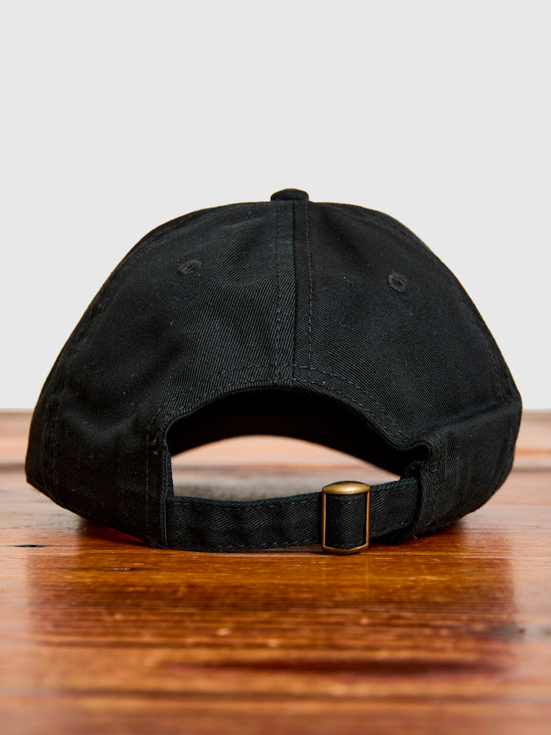 Strap Back Dad Cap in Black