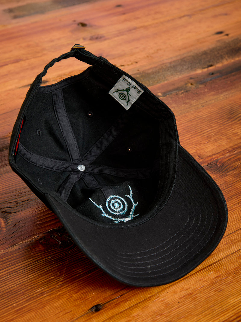 Strap Back Dad Cap in Black