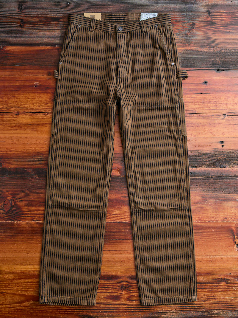 Ortega Pant in Brown Herringbone Dobby