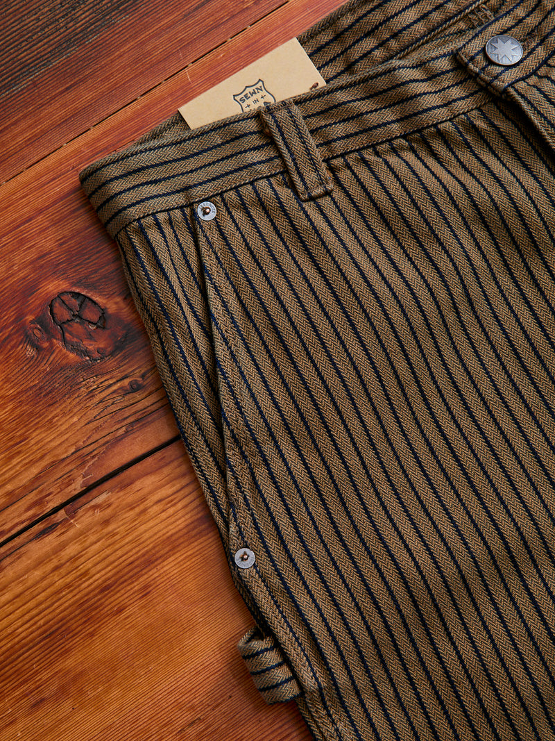 Ortega Pant in Brown Herringbone Dobby