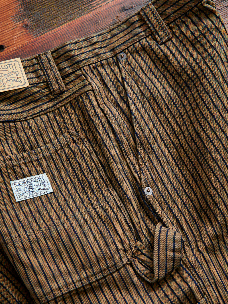 Ortega Pant in Brown Herringbone Dobby