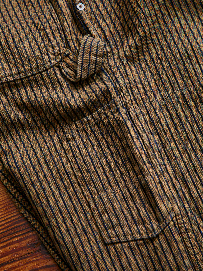 Ortega Pant in Brown Herringbone Dobby