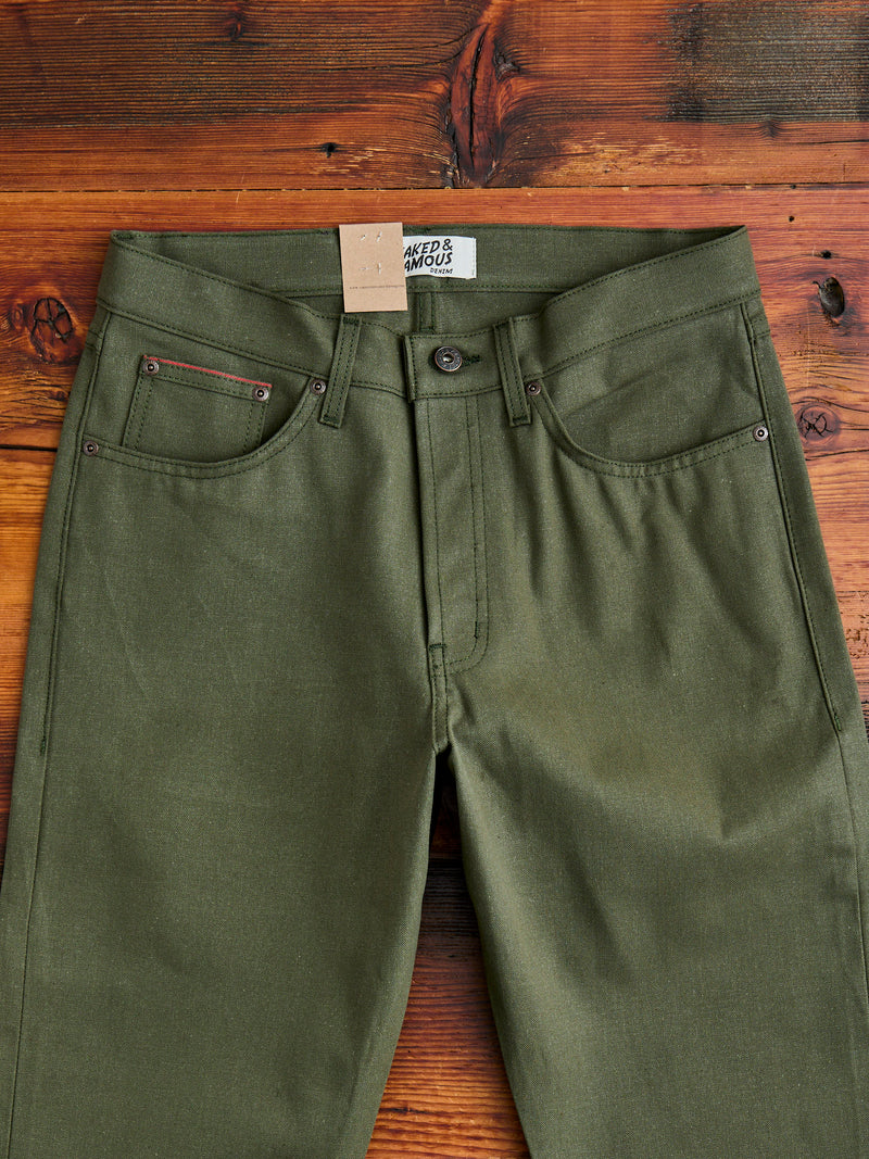 10oz Selvedge Army Green Duck Canvas - True Guy Fit