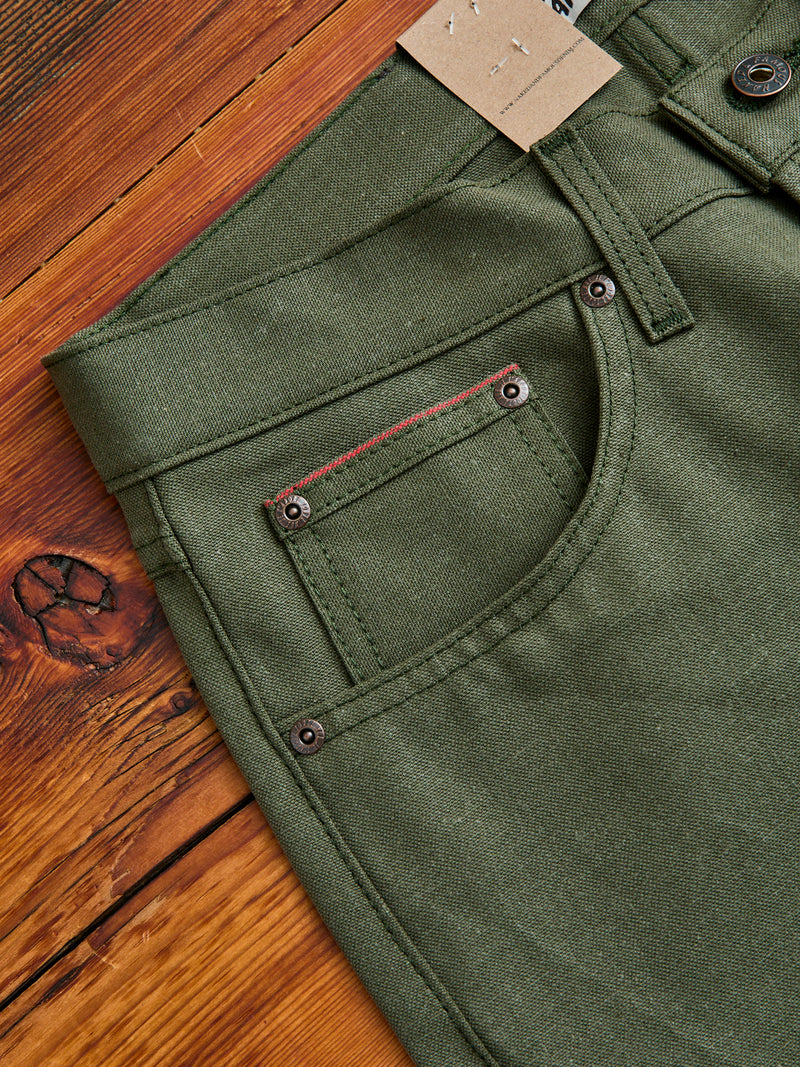 10oz Selvedge Army Green Duck Canvas - True Guy Fit