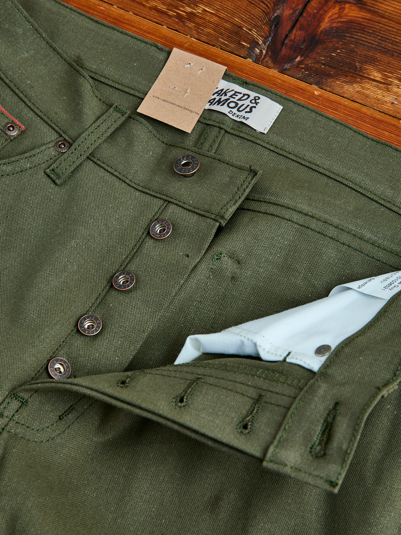 10oz Selvedge Army Green Duck Canvas - True Guy Fit