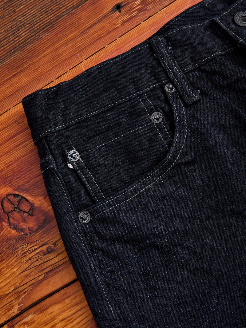 246-14BLK "Indigo Black" 14oz Selvedge Denim - Clean Straight Fit