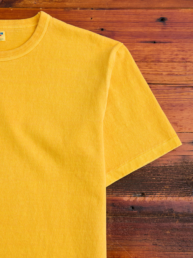 Stand Wheeler Pigment-Dyed T-Shirt in Gold