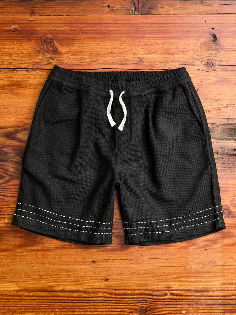 Club Short in Black Hand Stitch