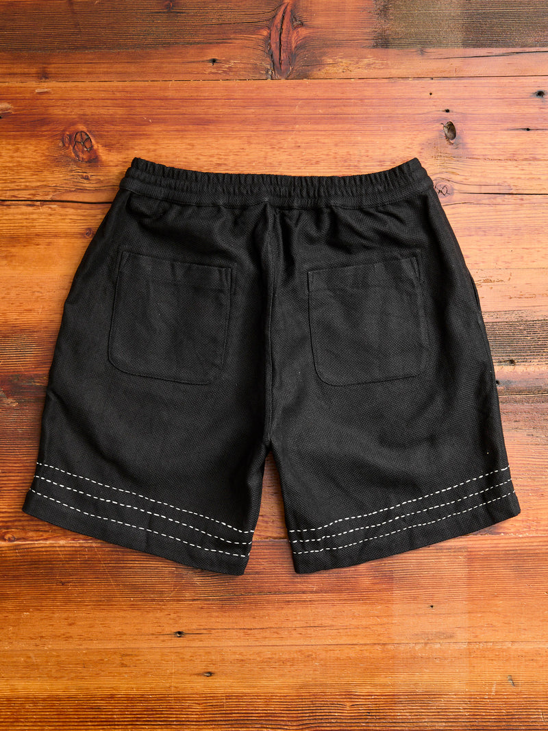 Club Short in Black Hand Stitch