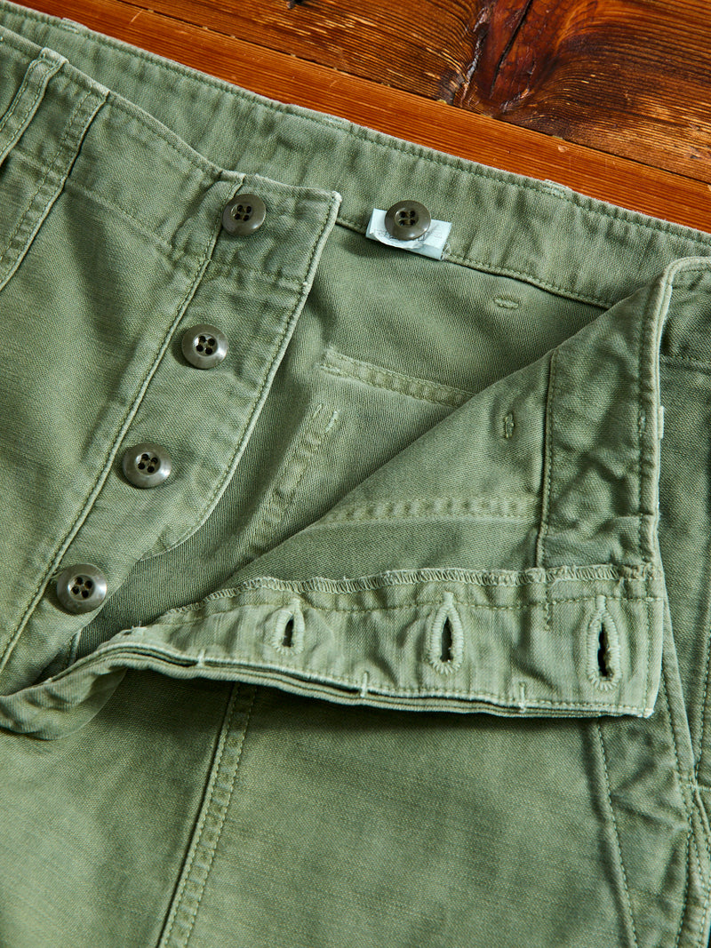 Military Satin Utility Trouser in Olive Drab