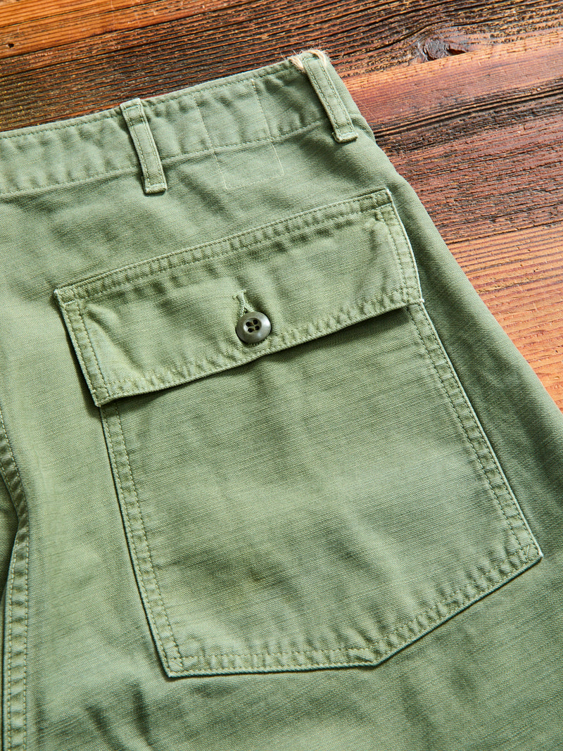 Military Satin Utility Trouser in Olive Drab